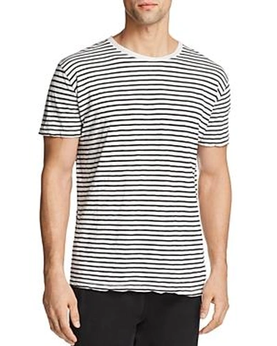 Double Eleven Striped Crewneck Short Sleeve Tee In Black/white