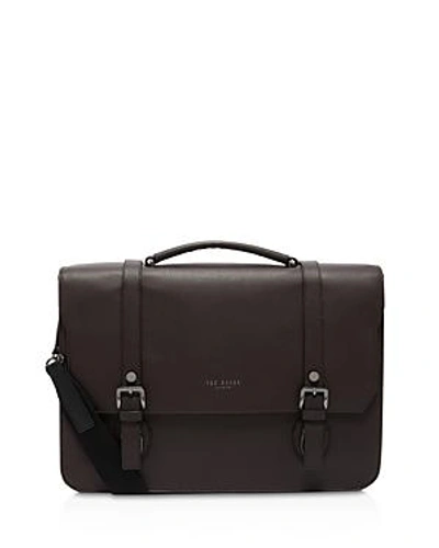 Ted Baker Nevadaa Grained Leather Satchel In Chocolate