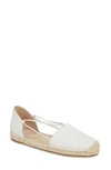 Eileen Fisher Women's Lee Washed Leather D'orsay Espadrille Flats In White Leather