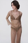 Simkhai Tate Crystal Mesh Coverup Maxi In Bronze