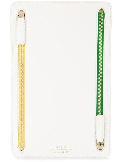 Smythson Double Zip Wallet - White