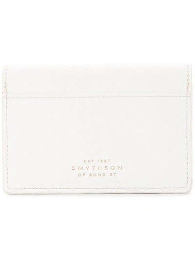 Smythson Snap Button Wallet In White