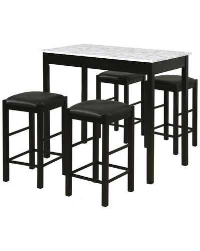 Linon Tavern Dining Table With 2 Counter Stools In Black