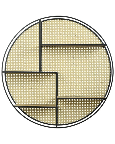 Stylecraft Metal & Wood Shelf Wall Hanging In Gold