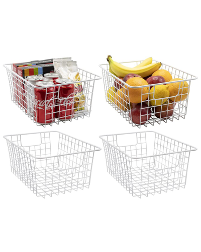 Sorbus Metal Silver Wire Storage Baskets (set Of 4)