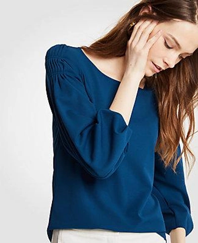 Ann Taylor Twist Sleeve Top In Coasta Brava