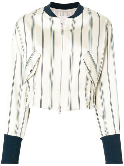 3.1 Phillip Lim / フィリップ リム Striped Bomber Jacket In Neutrals