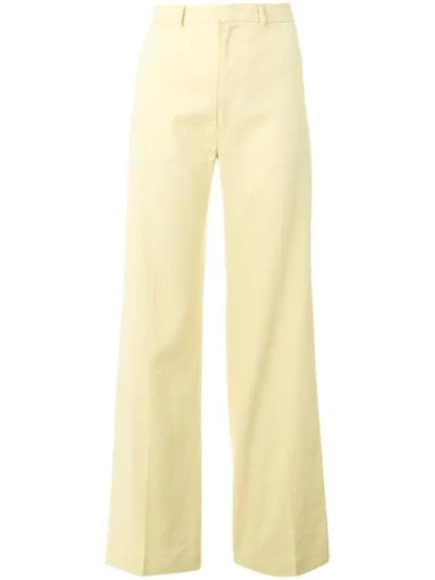 Joseph Flared High-waisted Trousers In Yellow