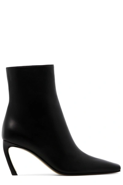 Lanvin Swing Pointed Toe Ankle Boots In Black