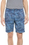 Ag Wanderer Slim Fit Cotton & Linen Shorts In Camo Pacific Coast