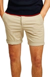 Topman Skinny Fit Chino Shorts In Stone
