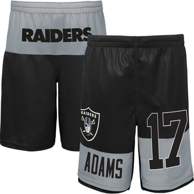 Outerstuff Kids' Big Boys And Girls Davante Adams Black Las Vegas Raiders Player Name And Number Shorts