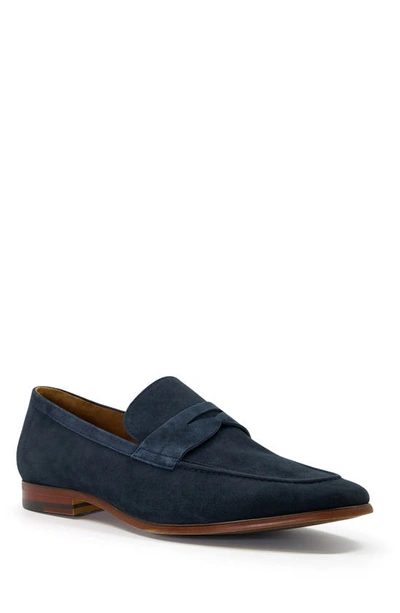 Dune London Silas Penny Loafer In Navy