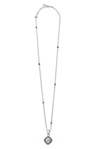Lagos Caviar Color White Topaz Pendant Necklace In Gold