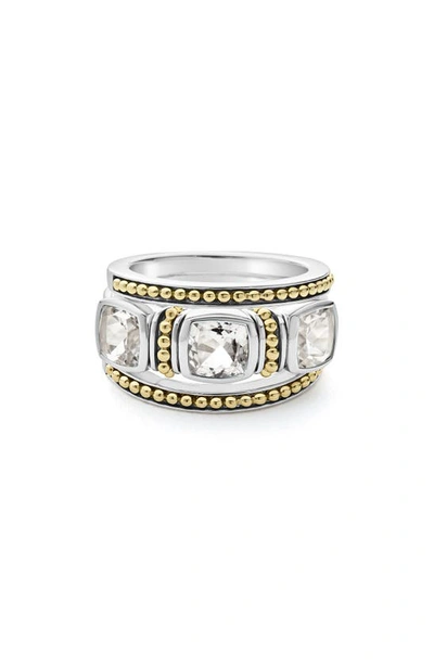 Lagos Set Of 3 Caviar Color White Topaz Stacking Rings