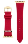 Missoni Red Zigzag Leather Strap For Apple Watch 38/40/41mm