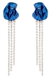 Sterling King Georgia Crystal Drop Earrings In Cobalt Blue