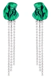 Sterling King Georgia Crystal Drop Earrings In Green