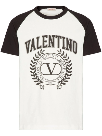 Valentino College Logo-print T-shirt In White