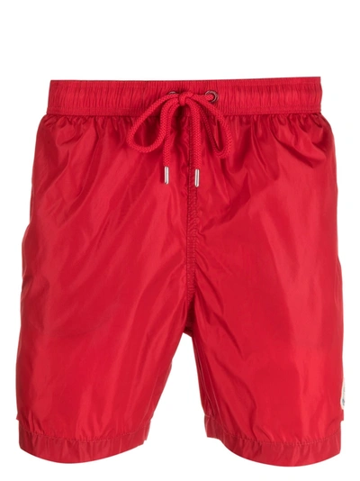 Moncler Logo-patch Swimming Shorts In Red