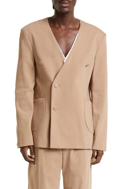 Kiko Kostadinov Single-breasted Blazer In Braun