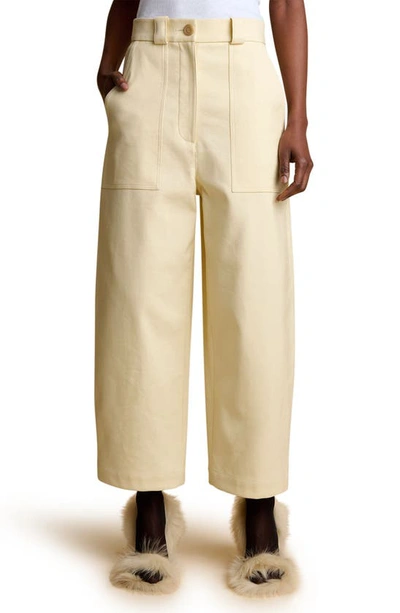 Khaite The Hewey Wide-leg Cropped Jeans In Ivory Rigid