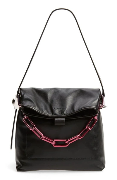 Off-white Leather Shoulder Bag In Black