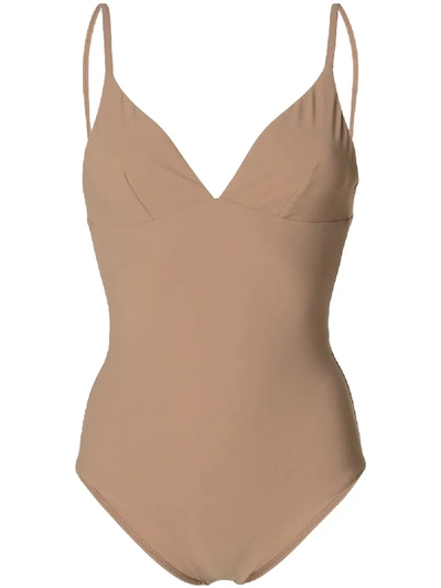 Tory Burch "marina" One-piece Swimsuit In Brown