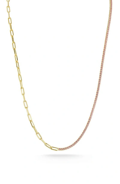 Sphera Milano 14k Gold Plated Cubic Zirconia Tennis Necklace