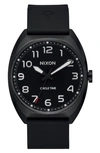 Nixon Mullet Silicone Strap Watch In Black / Black
