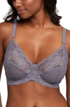 Montelle Intimates Montelle Intimate Muse Full Cup Lace Bra In Crystal Grey