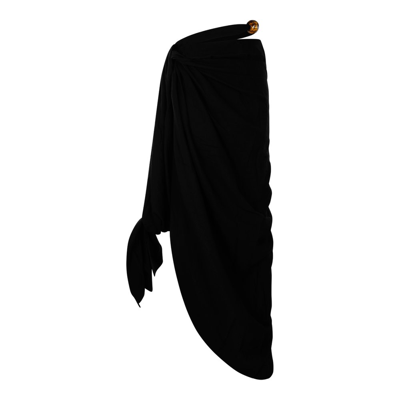 Jacquemus La Jupe Abanada Bead & Sash Detail Skirt In Black