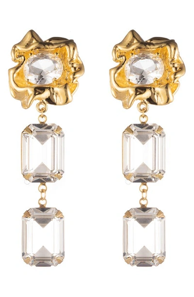 Sterling King Ada Crystal Drop Earrings In Gold - Crystal