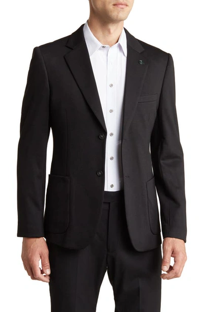 Tom Baine Notch Collar Two Button 4-way Stretch Jacket In Black