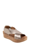 Bueno Naomi Platform Slingback Sandal In Taupe Metallic