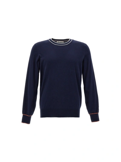 Brunello Cucinelli Crewneck Sweater In Blue