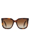 Rag & Bone 56mm Square Sunglasses In Dark Havana/ Brown