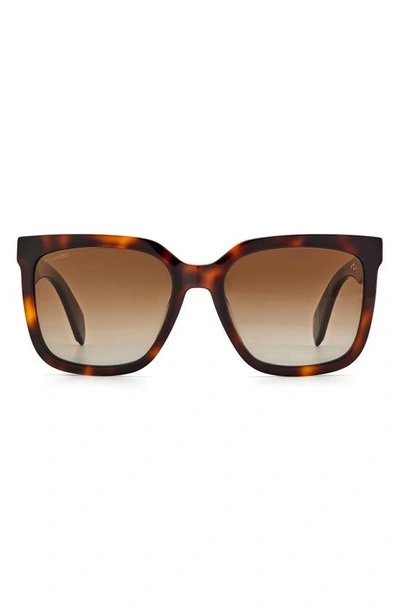 Rag & Bone 56mm Square Sunglasses In Dark Havana/ Brown