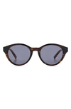 Missoni 49mm Round Sunglasses In Havana Horn/ Grey