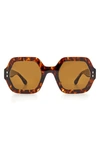 Isabel Marant 52mm Square Sunglasses In Dark Havana/ Brown