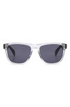 Rag & Bone 56mm Rectangle Sunglasses In Grey/ Grey