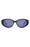 Missoni 53mm Round Sunglasses In Black/ Blue Avio
