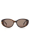 Missoni 53mm Round Sunglasses In Dark Havana/ Brown