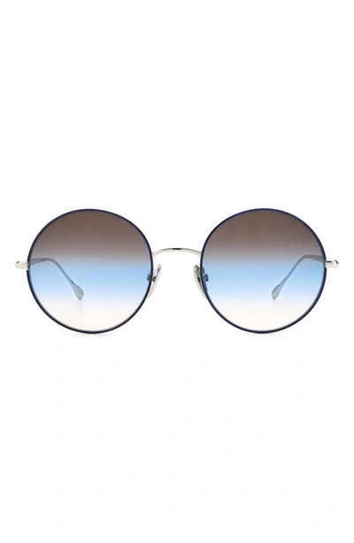 Isabel Marant 54mm Gradient Round Sunglasses In Blue Silver/ Brown Teal