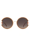 Missoni 59mm Round Sunglasses In Gold Brwn/ Brown Gradient
