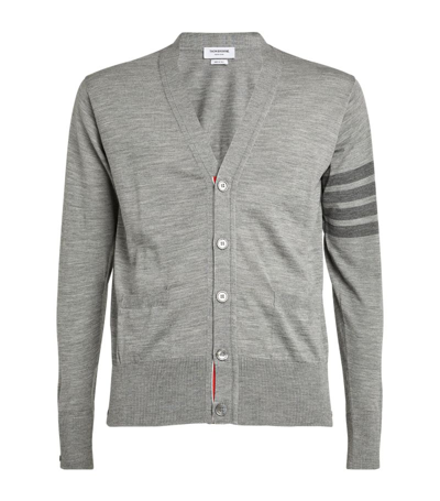 Thom Browne Merino Wool 4-bar Cardigan In Grey