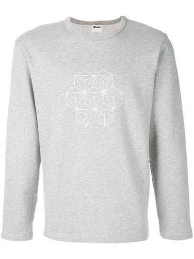 Jijibaba Geometric Print Sweatshirt - Grey