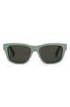 Celine Monochroms 55mm Square Sunglasses In Light Green / Smoke