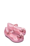 Melissa X Barbie® Kids' Mini Ultragirl Mary Jane Flat In Pearly Pink