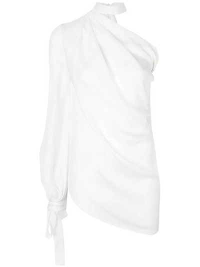 Plein Sud One Shoulder Draped Blouse